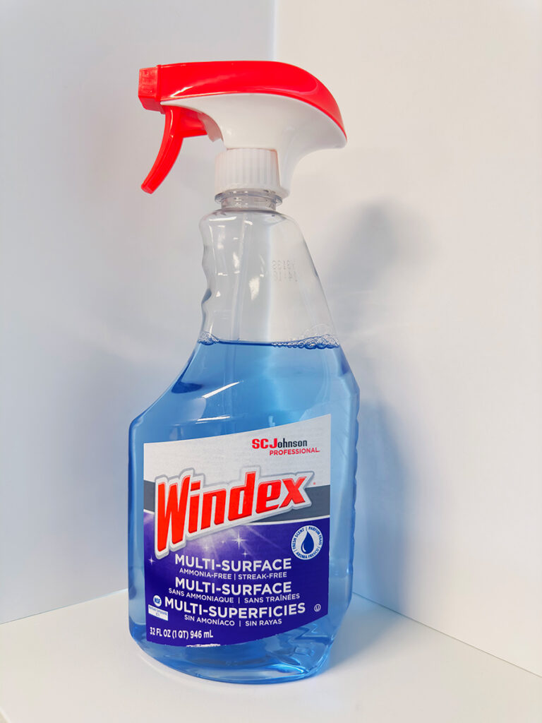picture of windex bottle with white background